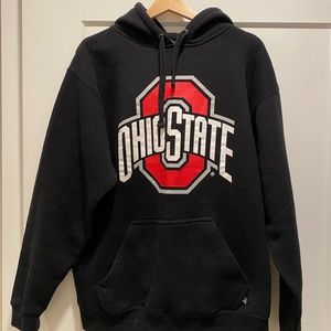 Vintage Ohio State University Spell Out Center Logo Hoodie - Large
